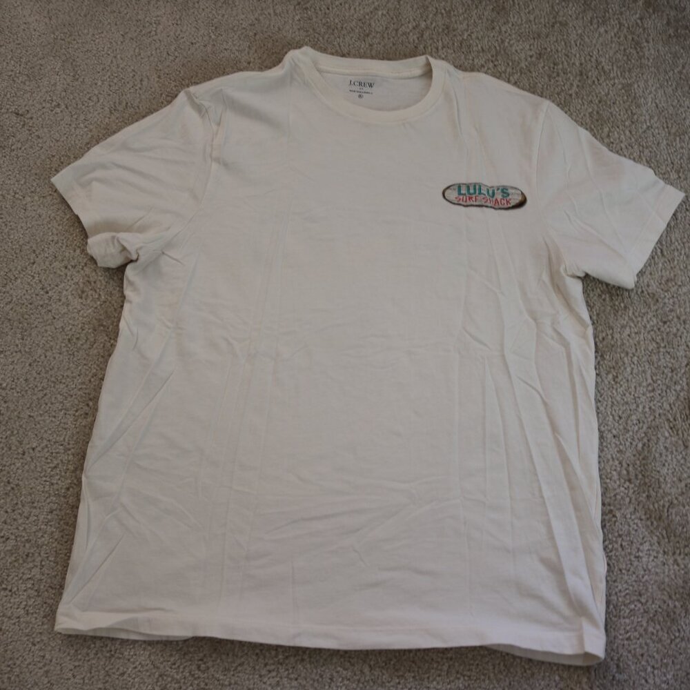 J. Crew White Tee with Tropical Print - Picture 3 of 5
